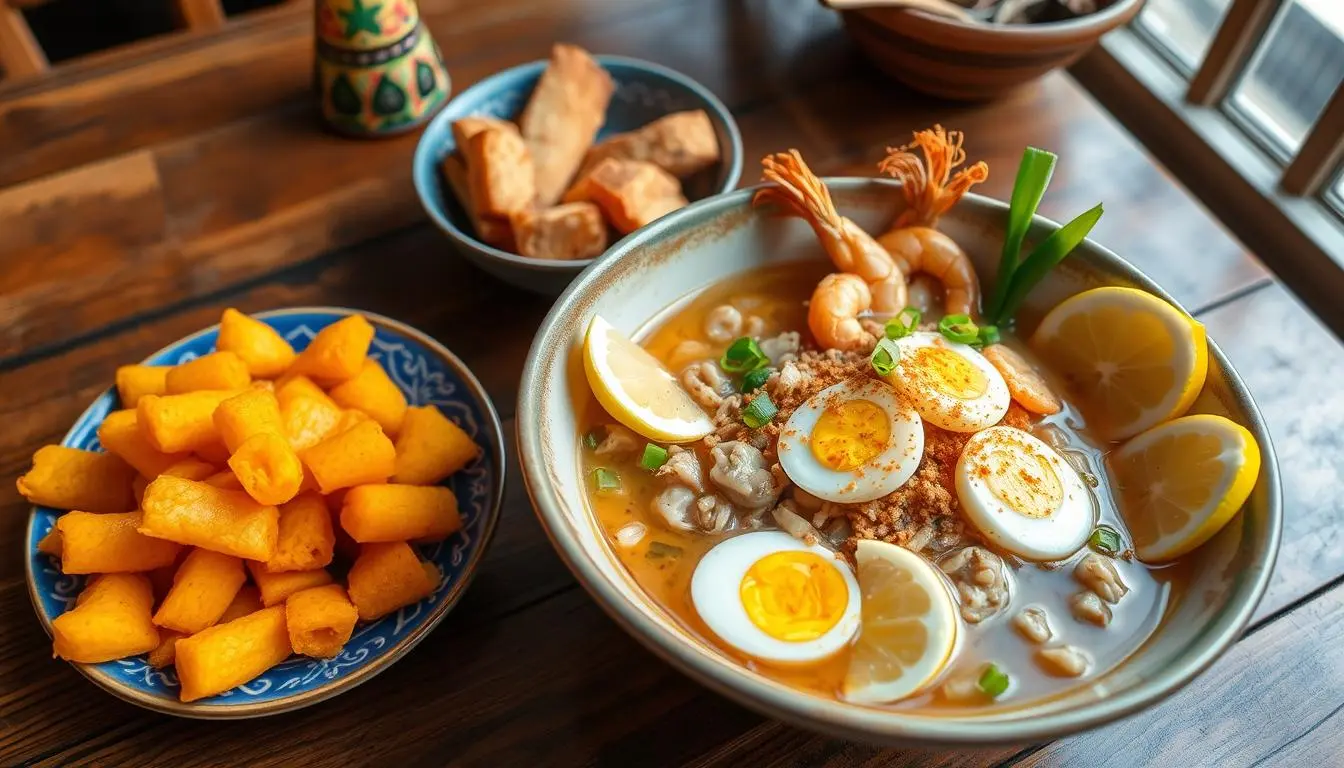 Sweet Potato Ukoy With Palabok