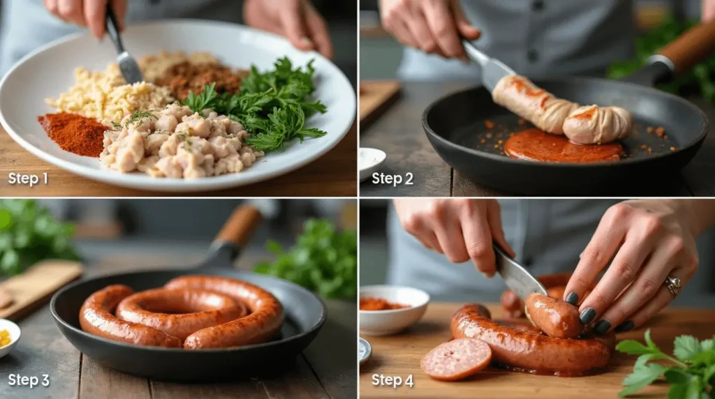 a_step-by-step chicken_sausage